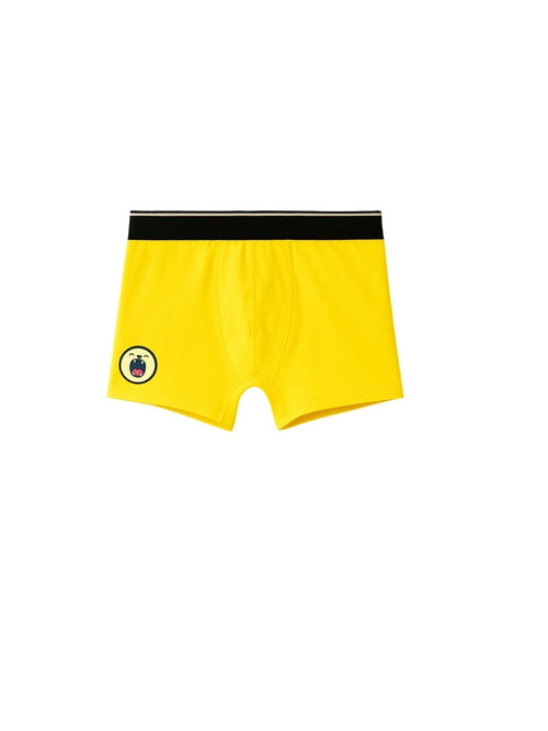 Bright Yellow Yawning Bear Face Cute Boys Trunks