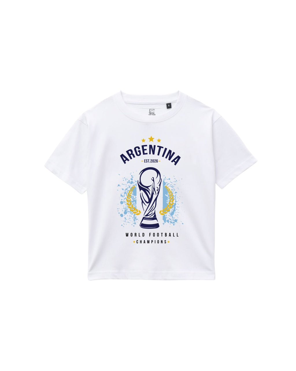 Kids Argentina Football Champions Graphic Printed Cotton T-Shirt