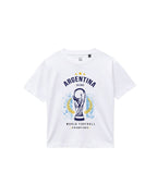 Kids Argentina Football Champions Graphic Printed Cotton T-Shirt