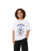 Kids Argentina Football Champions Graphic Printed Cotton T-Shirt