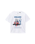 Kids England Football Graphic Printed Cotton T-Shirt