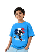 Kids France Football Graphic Printed Cotton T-Shirt