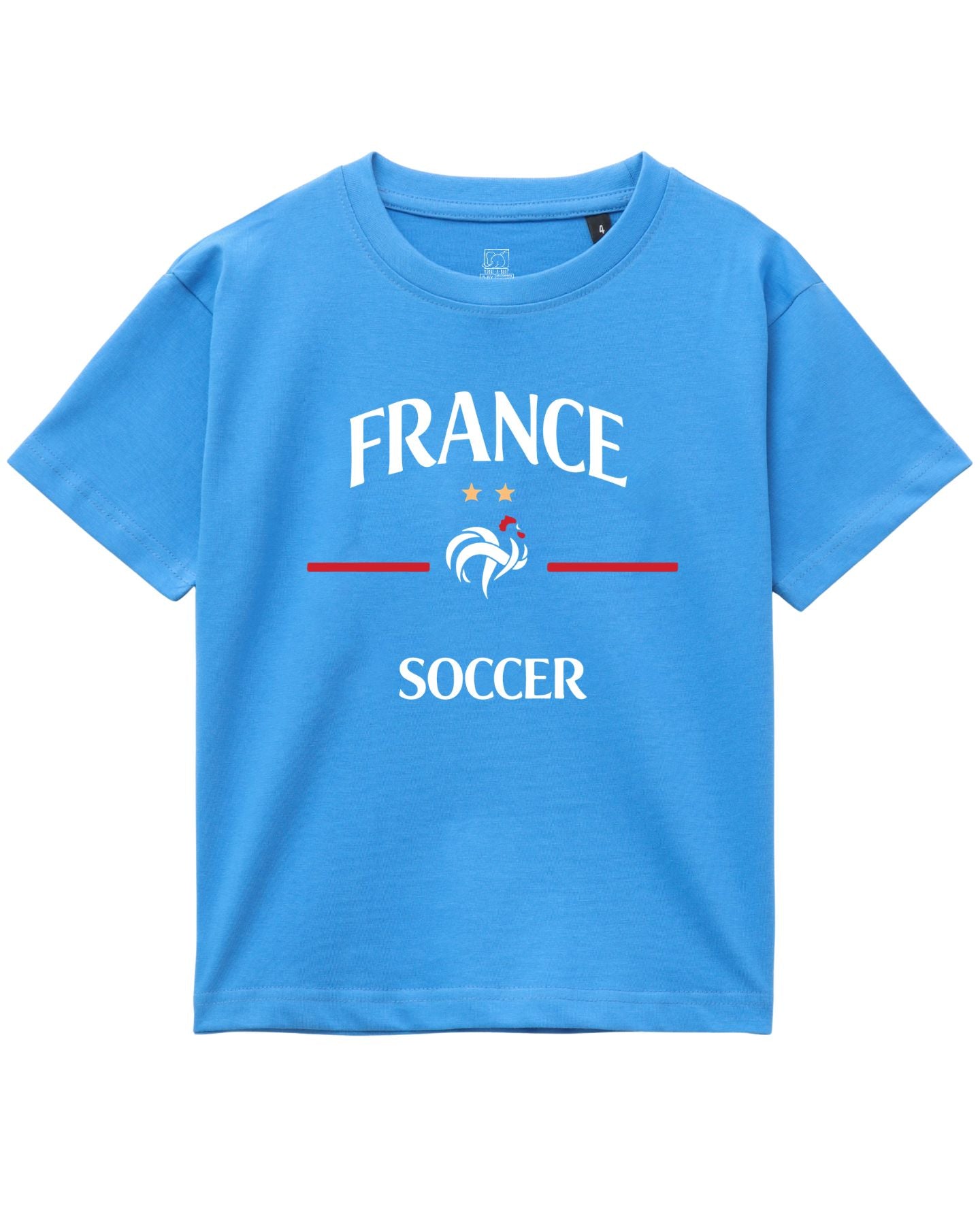 Kids France Soccer Graphic Printed Cotton T-Shirt