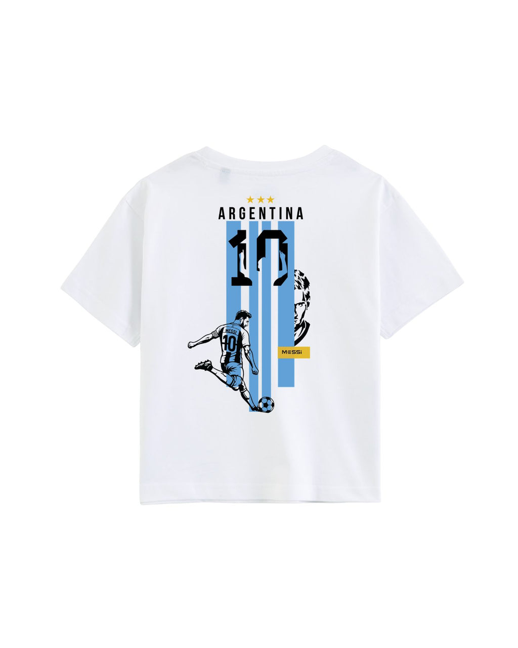 Kids Messi Inspired Minimal Logo Graphic Printed Cotton T-Shirt