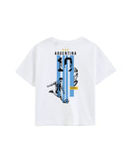 Kids Messi Inspired Minimal Logo Graphic Printed Cotton T-Shirt