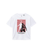Kids Cristiano Ronaldo Portugal Football Graphic Printed Cotton T-Shirt