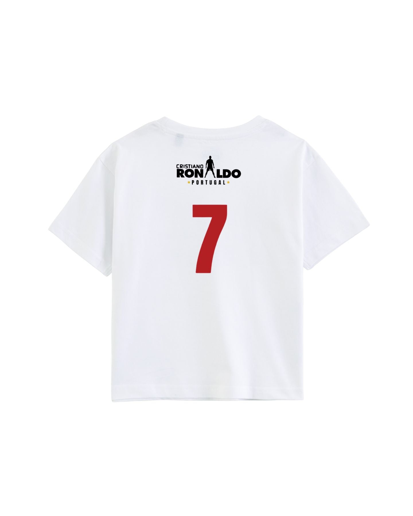 Kids Cristiano Ronaldo Portugal Football Graphic Printed Cotton T-Shirt