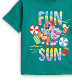 Teal Green Fun Sun Paw Patrol Kids T-Shirt