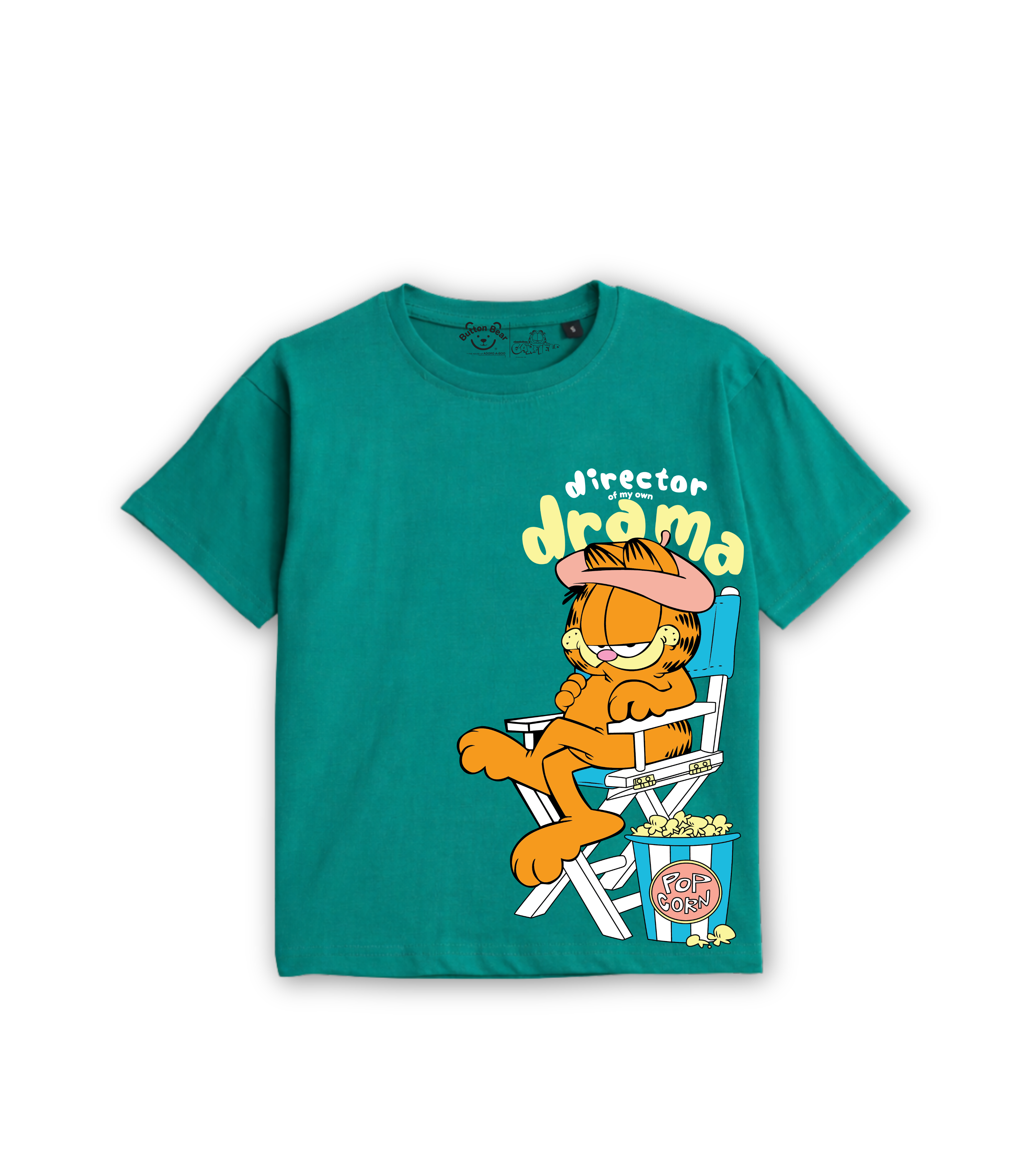 Teal Green Garfield “Director of My Own Drama” Kids T-Shirt