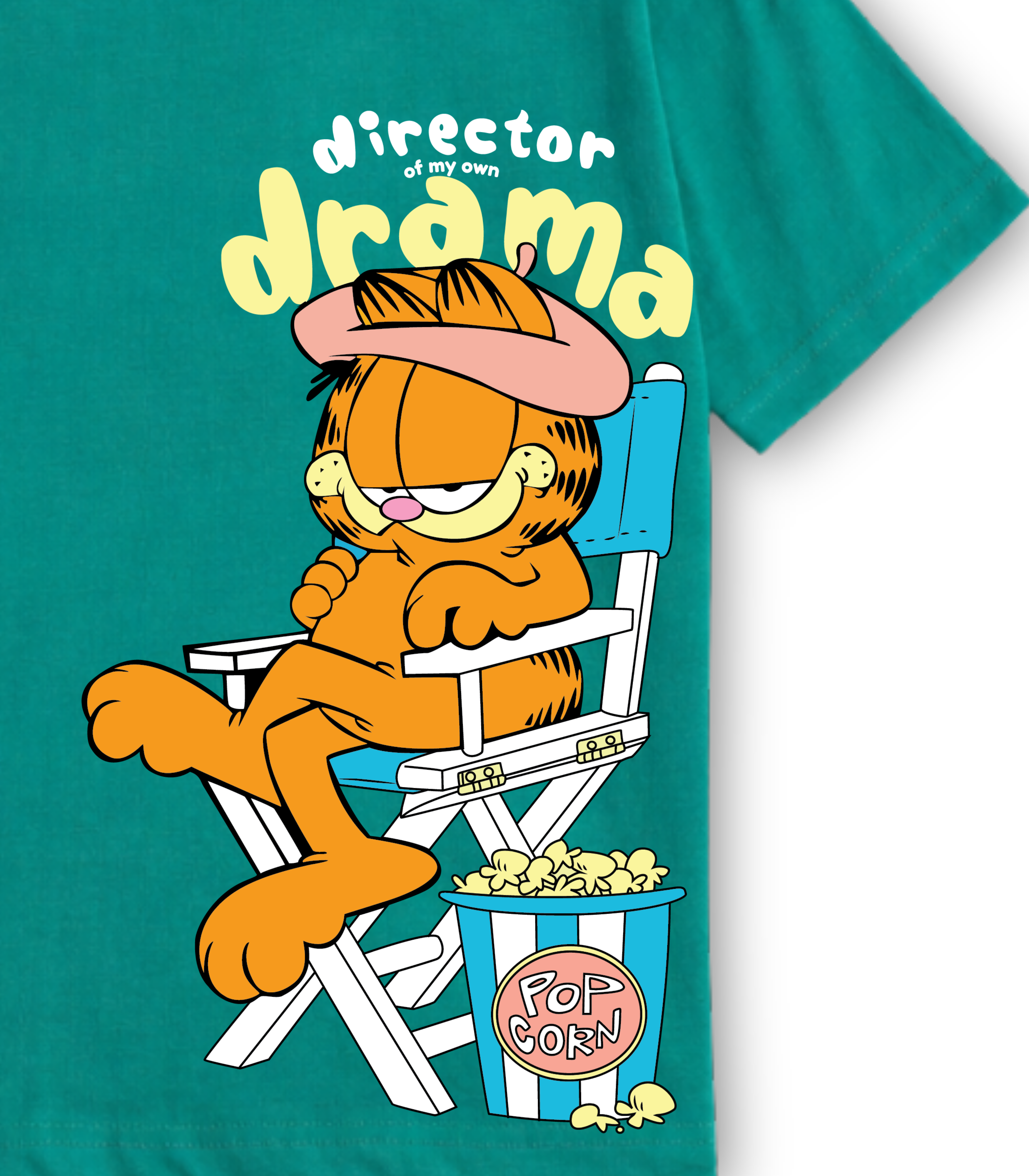 Teal Green Garfield “Director of My Own Drama” Kids T-Shirt