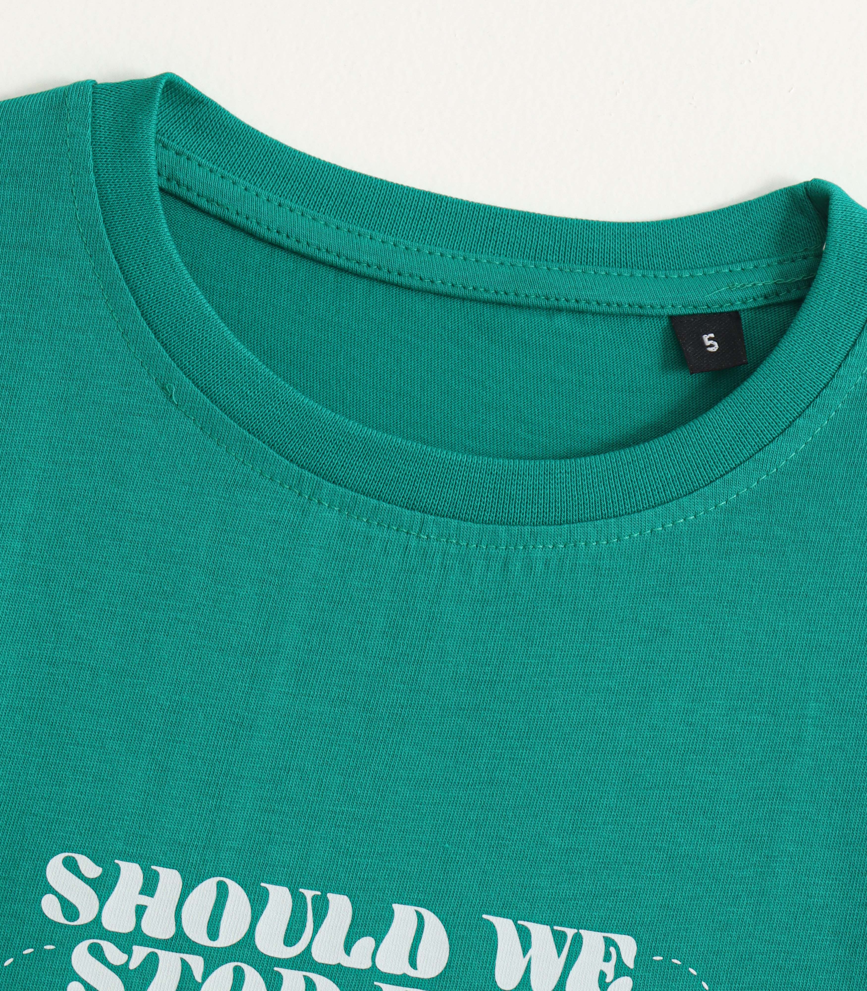 Teal Green Garfield Graphic Kids T-Shirt