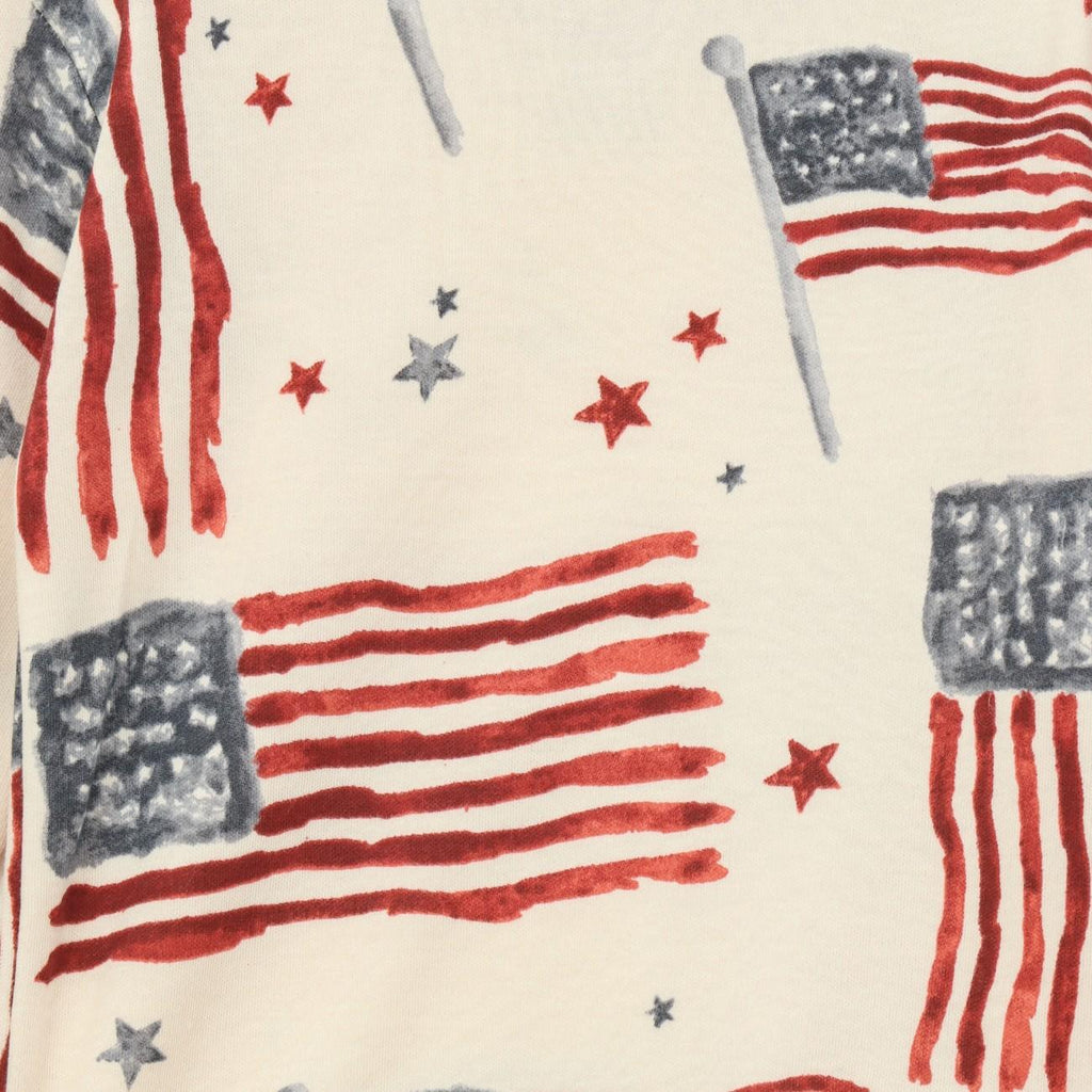 American Flag Print Kids Full Sleeve T-Shirt & Pyjama Set