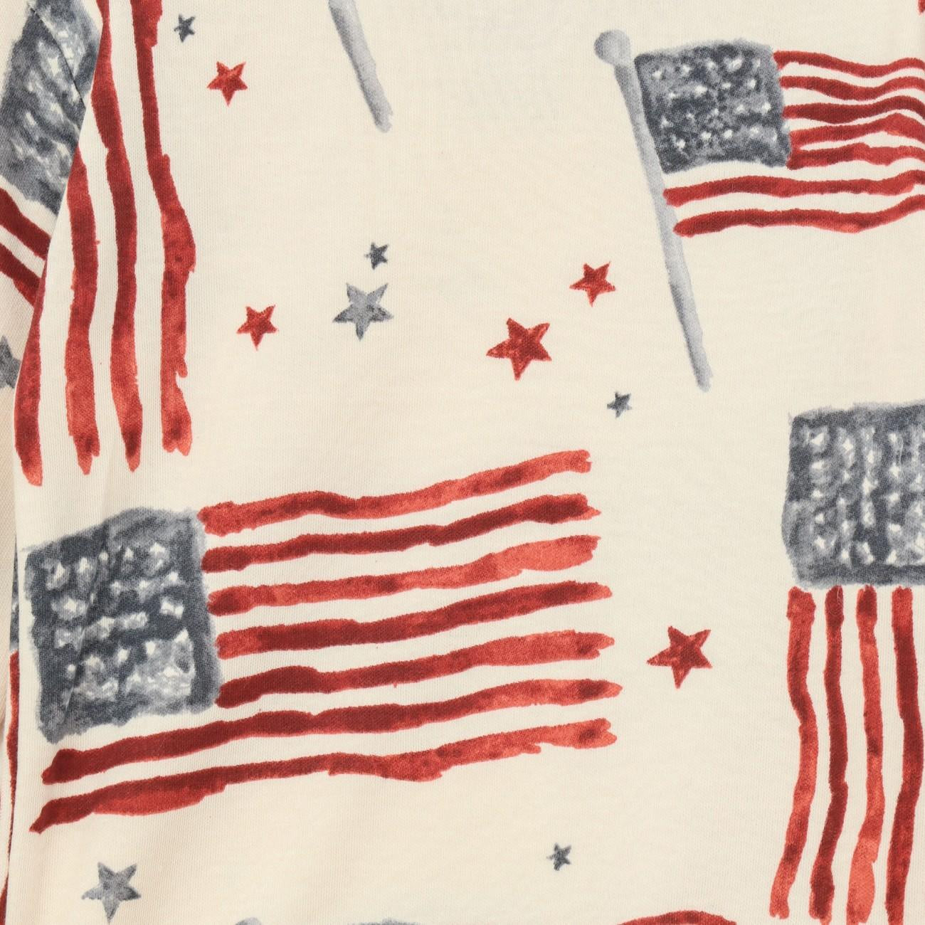American Flag Print Kids Full Sleeve T-Shirt & Pyjama Set