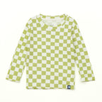 Sage Green Checkerboard Kids Full Sleeve T-Shirt & Pyjama Set