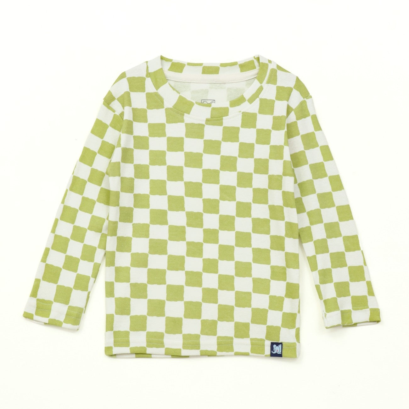 Sage Green Checkerboard Kids Full Sleeve T-Shirt & Pyjama Set