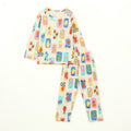 Pastel Fruit Print Kids Full Sleeve T-Shirt & Pyjama Set