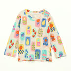 Pastel Fruit Print Kids Full Sleeve T-Shirt & Pyjama Set