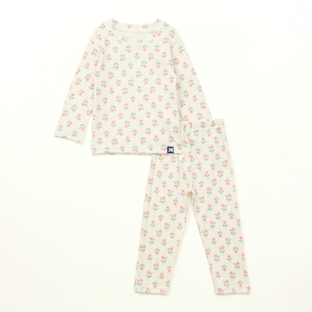 Mini Floral Print Kids Full Sleeve T-Shirt & Pyjama Set