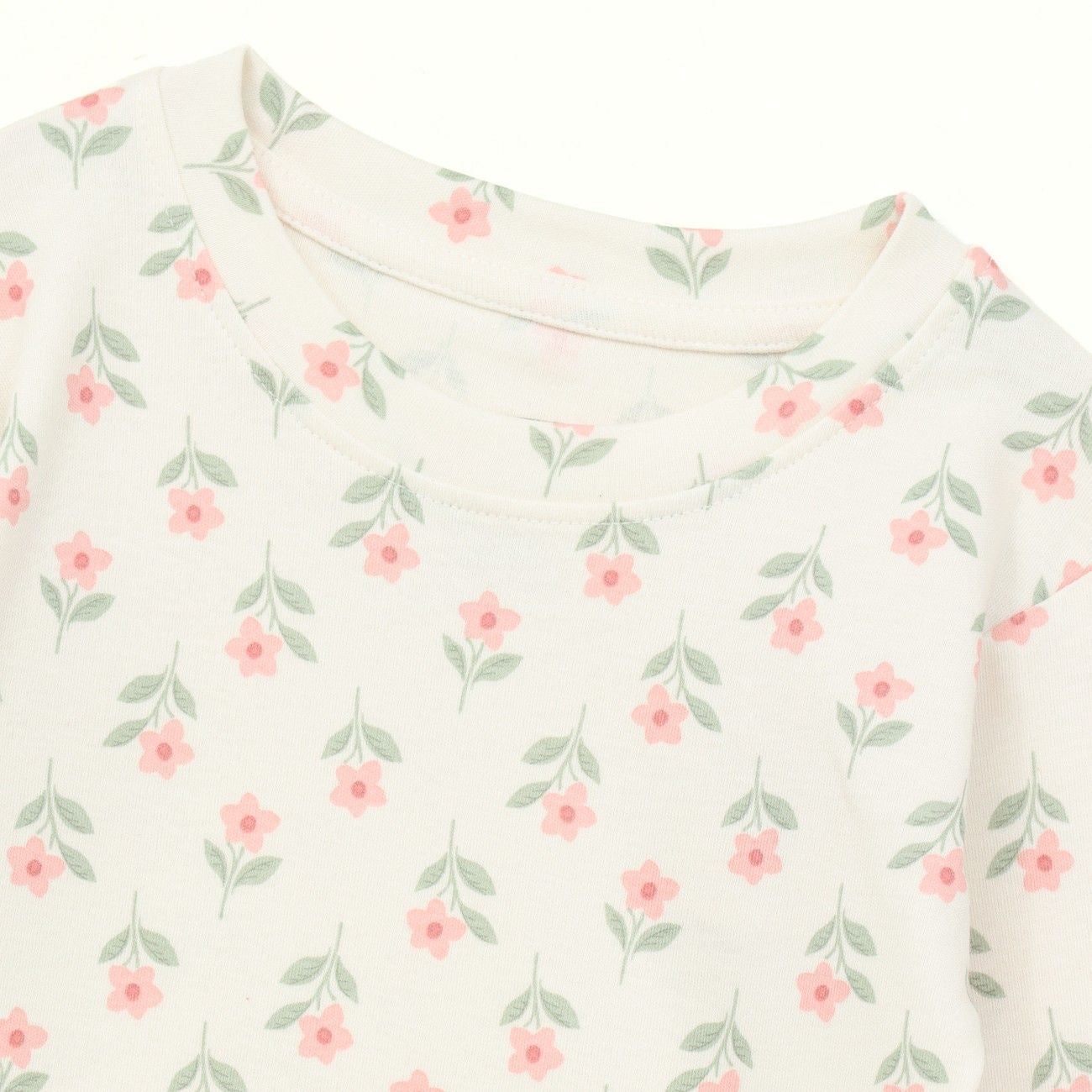 Mini Floral Print Kids Full Sleeve T-Shirt & Pyjama Set