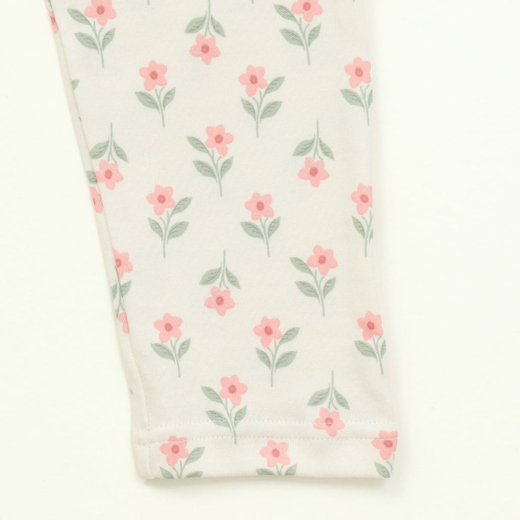 Mini Floral Print Kids Full Sleeve T-Shirt & Pyjama Set