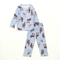 Blue Wild Horse Print Kids Full Sleeve T-Shirt & Pyjama Set