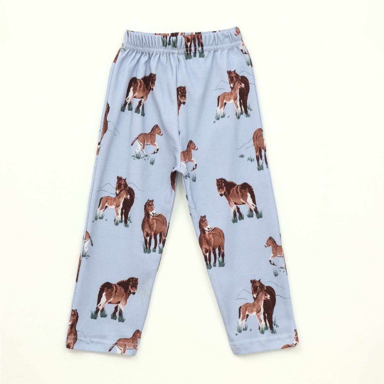 Blue Wild Horse Print Kids Full Sleeve T-Shirt & Pyjama Set