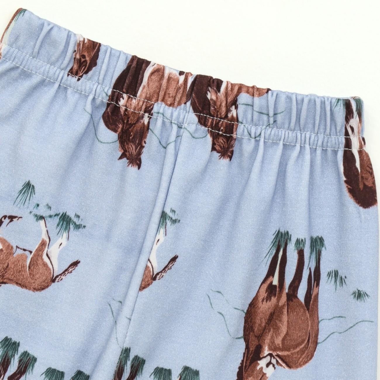 Blue Wild Horse Print Kids Full Sleeve T-Shirt & Pyjama Set