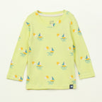 Sunny Sailboat Print Kids Full Sleeve T-Shirt & Pyjama Set