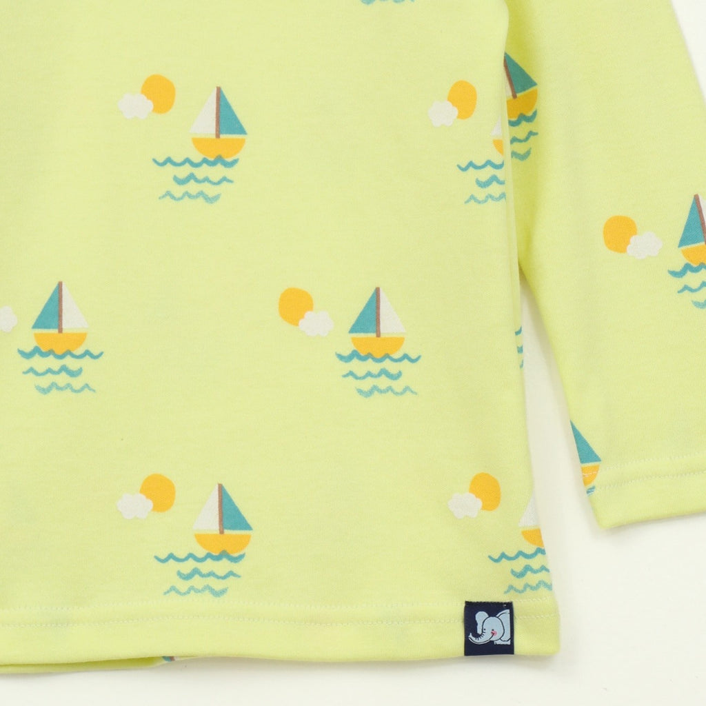 Sunny Sailboat Print Kids Full Sleeve T-Shirt & Pyjama Set