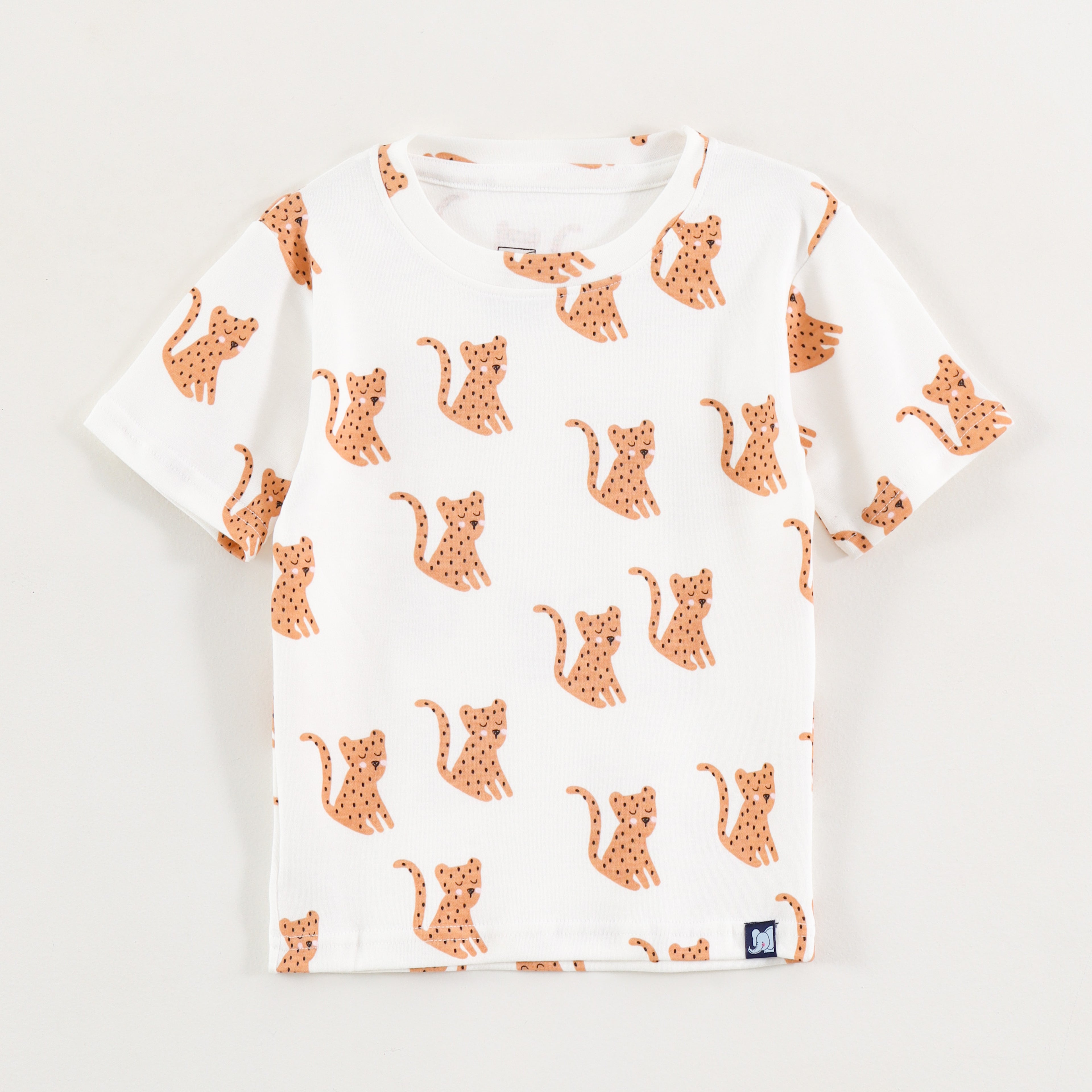 White Safari Cheetah Print Kids Co-Ord Set