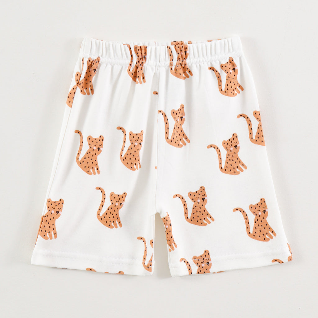 White Safari Cheetah Print Kids Co-Ord Set