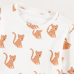 White Safari Cheetah Print Kids Co-Ord Set