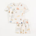 Off White Farm Animal & Tractor Print Kids Co-Ord Set