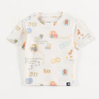 Off White Farm Animal & Tractor Print Kids Co-Ord Set