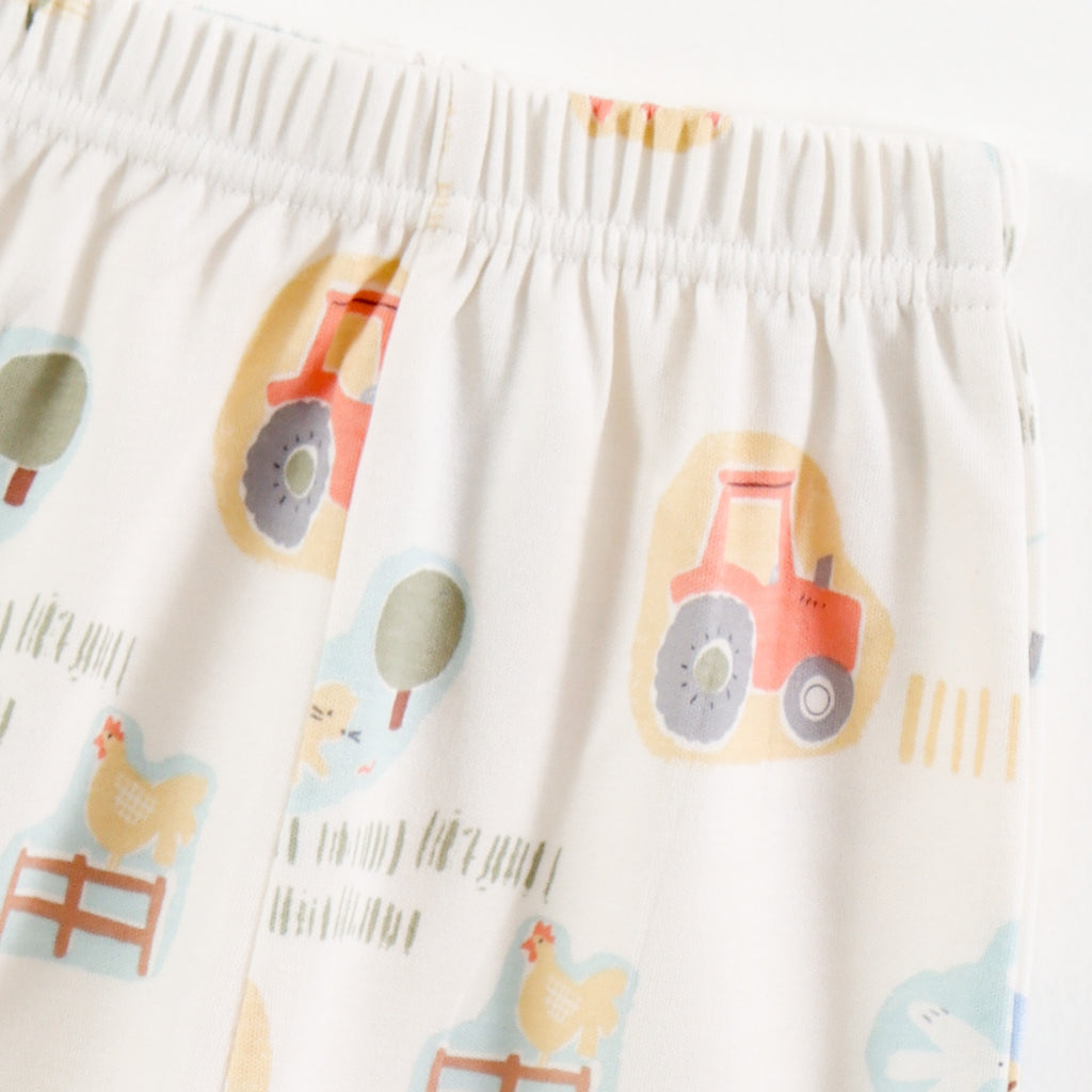 Off White Farm Animal & Tractor Print Kids Co-Ord Set