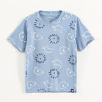 Sky Blue Bear & Lion Face Print Kids Co-Ord Set