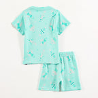 Mint Green Rocket & Space Ship Print Kids Co-Ord Set