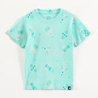Mint Green Rocket & Space Ship Print Kids Co-Ord Set