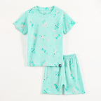 Mint Green Rocket & Space Ship Print Kids Co-Ord Set