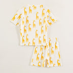 Off White Giraffe Print Kids Co-Ord Set