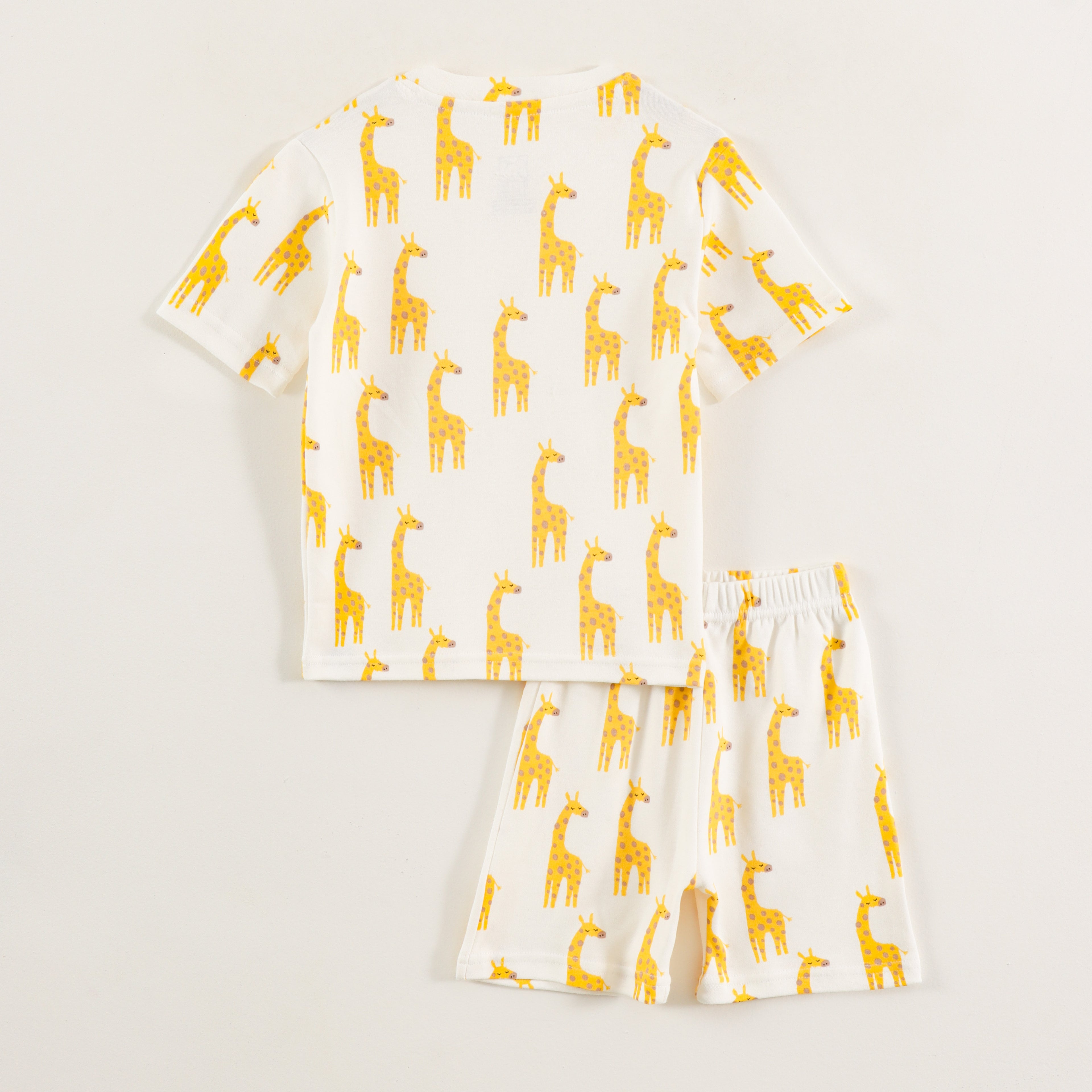 Off White Giraffe Print Kids Co-Ord Set