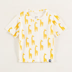 Off White Giraffe Print Kids Co-Ord Set