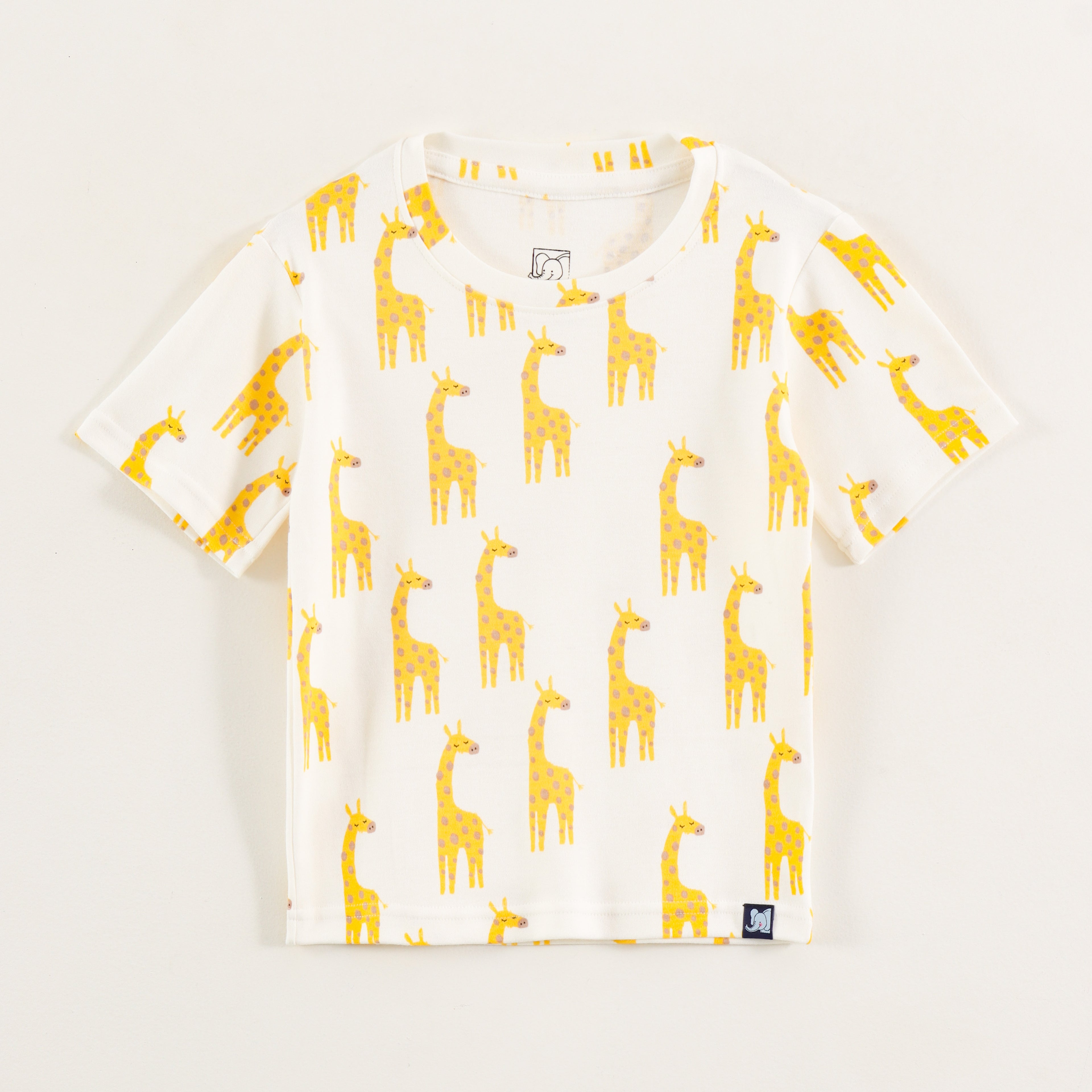 Off White Giraffe Print Kids Co-Ord Set
