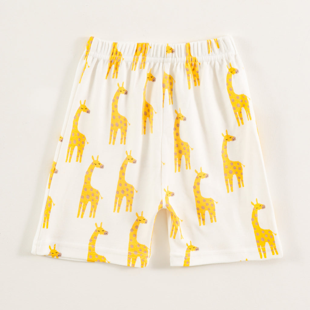 Off White Giraffe Print Kids Co-Ord Set