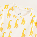 Off White Giraffe Print Kids Co-Ord Set