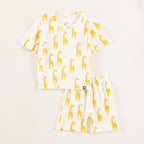 Off White Giraffe Print Kids Co-Ord Set