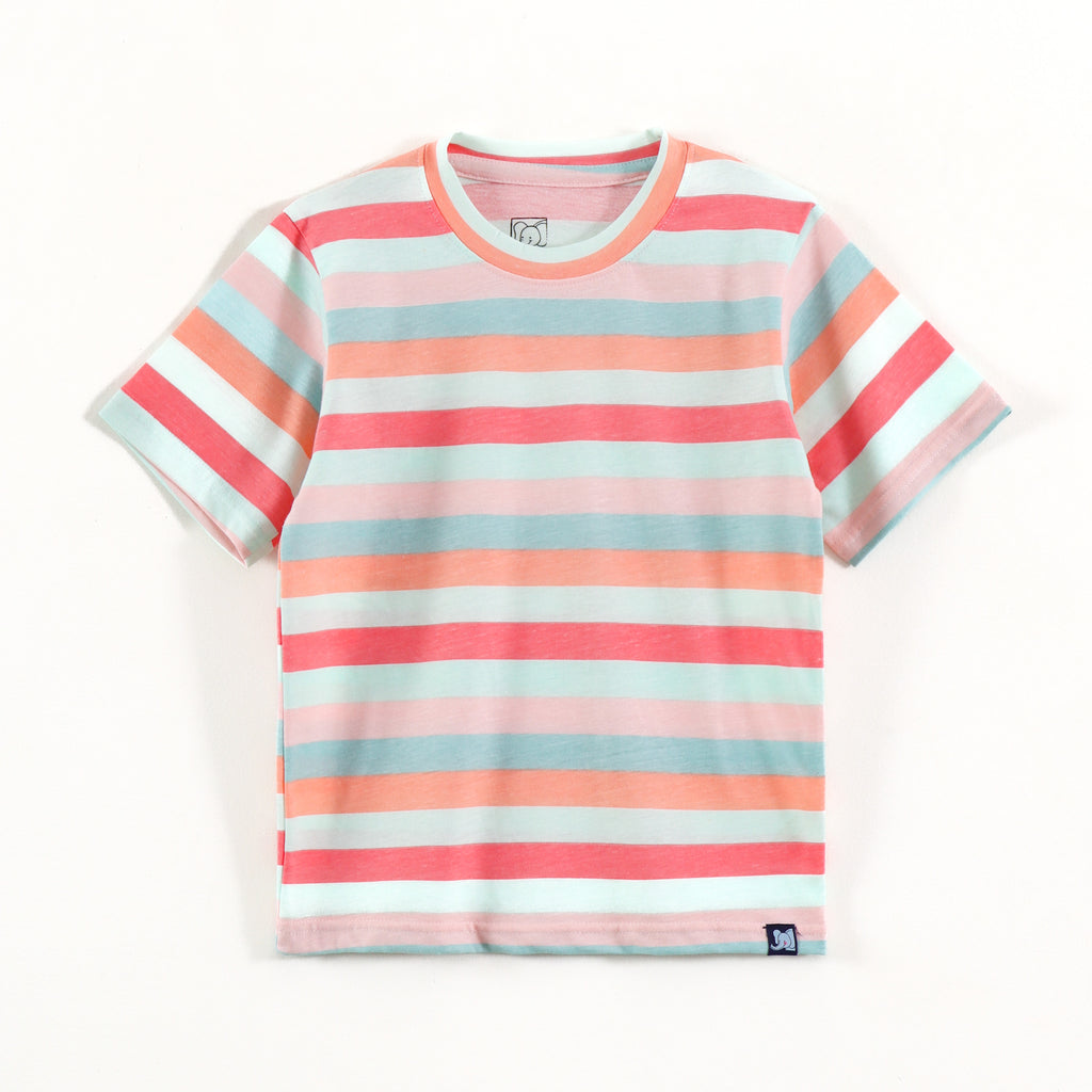 Pastel Multi Color Striped Kids Co-Ord Set