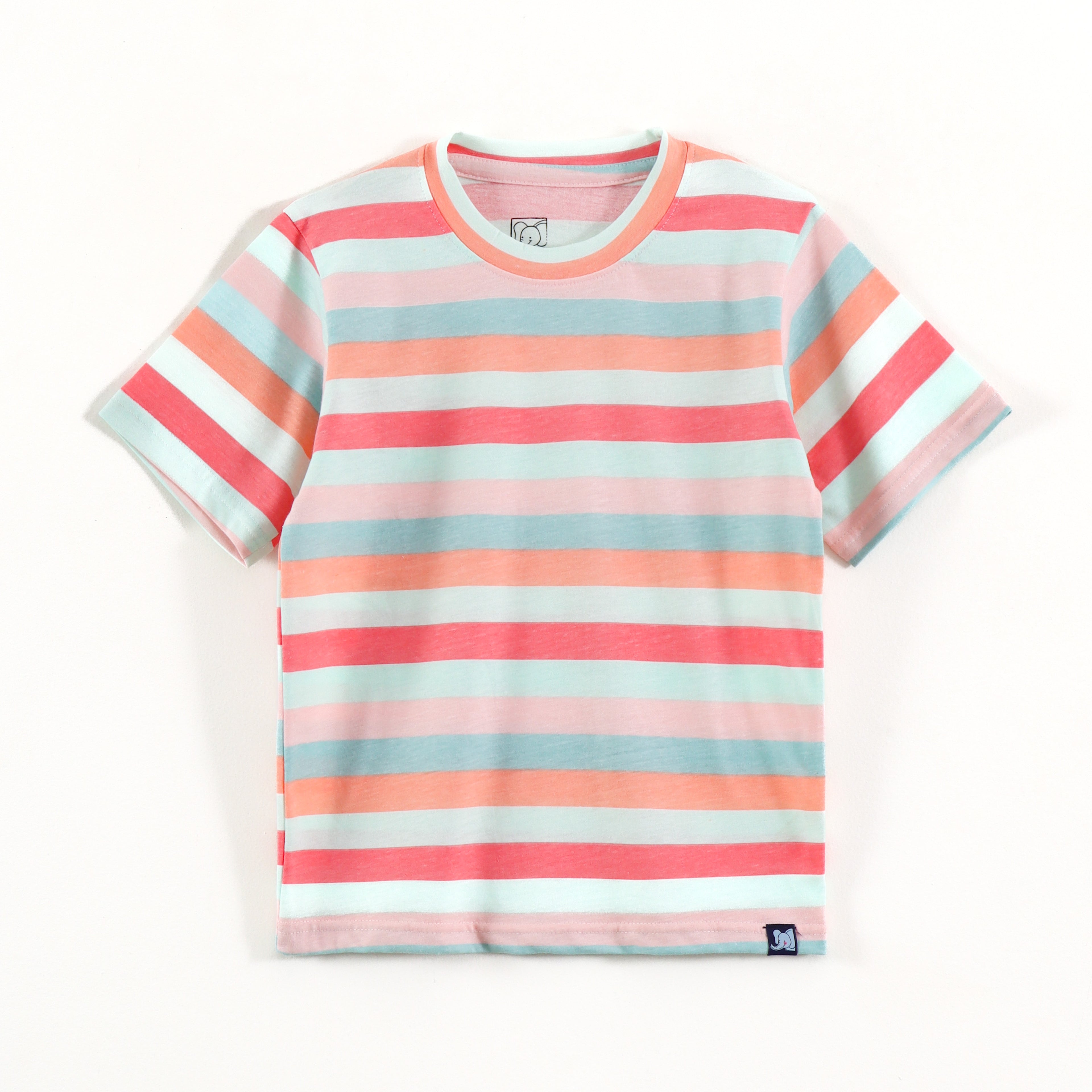 Pastel Multi Color Striped Kids Co-Ord Set