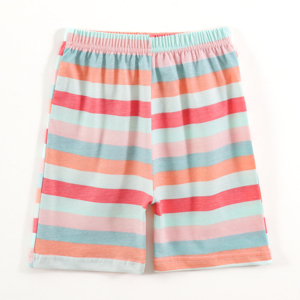 Pastel Multi Color Striped Kids Co-Ord Set