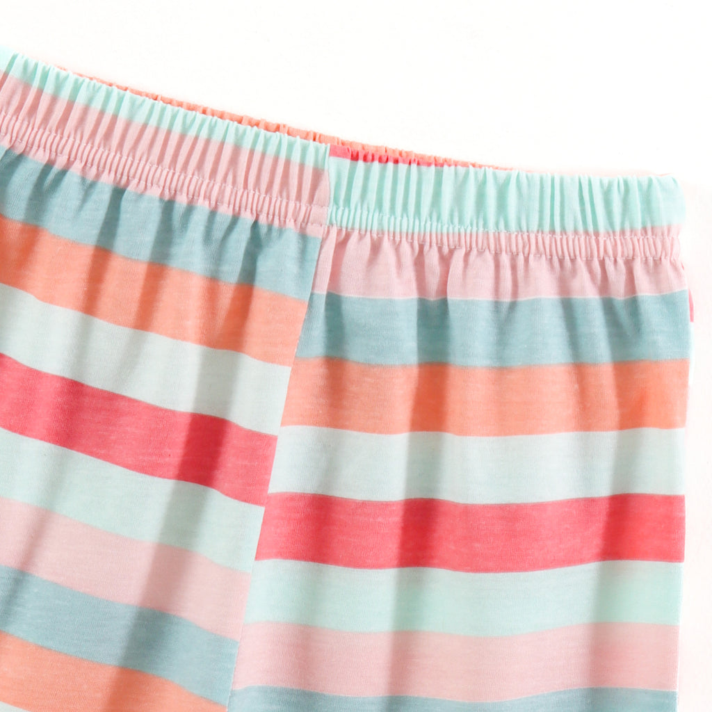 Pastel Multi Color Striped Kids Co-Ord Set